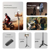 NNEDSZ White Portable Selfie Stick Tripod with Bluetooth Remote - Compact and Adjustable