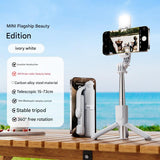 NNEDSZ White With Light Portable Selfie Stick Tripod with Bluetooth Remote - Compact and Adjustable
