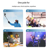 NNEDSZ White With Light Portable Selfie Stick Tripod with Bluetooth Remote - Compact and Adjustable