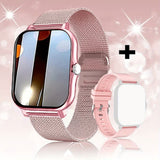 NNEDSZ Steel Bracelet With Silicone Strap Pink Smart Fitness Watch with Large Display - 24 Sport Modes, Heart Rate Monitor & More