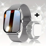 NNEDSZ Steel Bracelet With Silicone Strap Silver Smart Fitness Watch with Large Display - 24 Sport Modes, Heart Rate Monitor & More