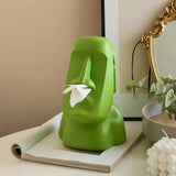 NNEDSZ Green Creative Moai Tissue Holder - Fun and Unique Decorative Dispenser