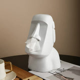 NNEDSZ White Creative Moai Tissue Holder - Fun and Unique Decorative Dispenser