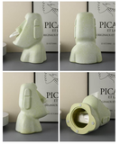 NNEDSZ Orange Creative Moai Tissue Holder - Fun and Unique Decorative Dispenser