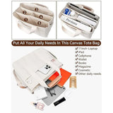 NNEDSZ White Multi-Functional Canvas Tote Bag with Adjustable Strap - Spacious and Durable
