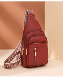 NNEDSZ Red Stylish PU Leather Crossbody Sling Bag - Compact and Multi-Functional