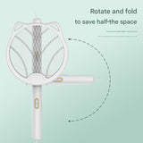 NNEDSZ White 4-in-1 Foldable Electric Mosquito Swatter - Rechargeable Bug Zapper with UV Light