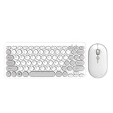 NNEDSZ Light Grey Wireless Retro Keyboard and Mouse Set - Compact and Colorful Design