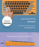 NNEDSZ Purple Wireless Retro Keyboard and Mouse Set - Compact and Colorful Design