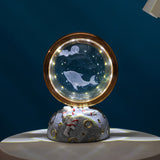 NNEDSZ Dolphin Galaxy Astronaut LED Night Light - Decorative Space-Themed Lamp with Starry Globe