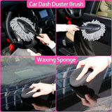 NNEDSZ 18-Piece Car Cleaning Kit – Pink Auto Detailing Set with Storage Toolbox