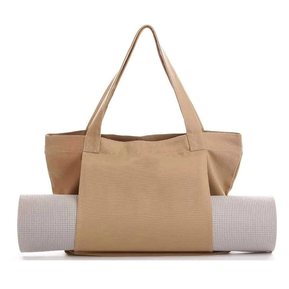 NNEDSZ Apricot Yoga Mat Tote Bag - Multi-Purpose Gym Bag with Yoga Mat Holder