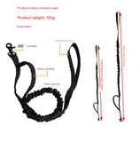 NNEDSZ L Black Hands-Free Dog Leash with Adjustable Waist Belt - Shock Absorbing Bungee Lead