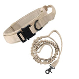 NNEDSZ M khaki Hands-Free Dog Leash with Adjustable Waist Belt - Shock Absorbing Bungee Lead