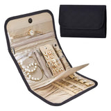 NNEDSZ Black Travel Jewelry Organizer - Compact Roll-Up Storage Bag with Multiple Compartments