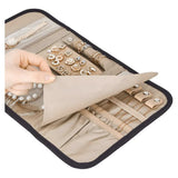 NNEDSZ Black Travel Jewelry Organizer - Compact Roll-Up Storage Bag with Multiple Compartments