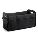 NNEDSZ Black Foldable Car Trunk Organizer - Multi-Compartment Storage Box with Handles