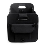 NNEDSZ Beige Foldable Car Trunk Organizer - Multi-Compartment Storage Box with Handles