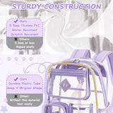 NNEDSZ Black Clear Transparent Backpack - Stylish PVC School Bag with Multiple Pockets