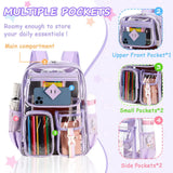 NNEDSZ Black Clear Transparent Backpack - Stylish PVC School Bag with Multiple Pockets
