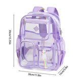 NNEDSZ Pink Clear Transparent Backpack - Stylish PVC School Bag with Multiple Pockets