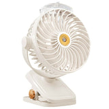 NNEDSZ White Portable Clip-On Mist Fan - Rechargeable Cooling Fan with Adjustable Spray Modes