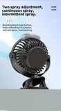 NNEDSZ White Portable Clip-On Mist Fan - Rechargeable Cooling Fan with Adjustable Spray Modes