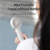 NNEDSZ White Mini Handheld Rechargeable Fan - Portable USB-Powered Cooling with Keyring