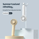 NNEDSZ Yellow Mini Handheld Rechargeable Fan - Portable USB-Powered Cooling with Keyring