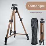 NNEDSZ Champagne Lightweight Adjustable Aluminum Camera Tripod with Carry Bag - Professional Photography Stand