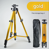 NNEDSZ Gold Lightweight Adjustable Aluminum Camera Tripod with Carry Bag - Professional Photography Stand