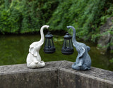 NNEDSZ White Meditating Elephant Solar Lantern Statue - Decorative Garden Light for Outdoor Spaces