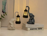 NNEDSZ White Meditating Elephant Solar Lantern Statue - Decorative Garden Light for Outdoor Spaces