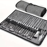 NNEDSZ Professional Artist Brush Set with Portable Roll-Up Canvas Case - 36 x 26 cm