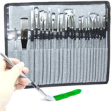 NNEDSZ Professional Artist Brush Set with Portable Roll-Up Canvas Case - 36 x 26 cm