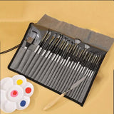 NNEDSZ Professional Artist Brush Set with Portable Roll-Up Canvas Case - 36 x 26 cm
