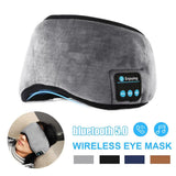NNEDSZ Blue Bluetooth 5.0 Wireless Sleep Eye Mask - Soft Plush Eye Cover with Built-in Speakers (13 x 16.5 x 6 cm)