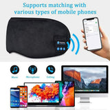 NNEDSZ Blue Bluetooth 5.0 Wireless Sleep Eye Mask - Soft Plush Eye Cover with Built-in Speakers (13 x 16.5 x 6 cm)