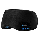 NNEDSZ Black Bluetooth 5.0 Wireless Sleep Eye Mask - Soft Plush Eye Cover with Built-in Speakers (13 x 16.5 x 6 cm)