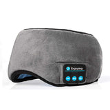 NNEDSZ Grey Bluetooth 5.0 Wireless Sleep Eye Mask - Soft Plush Eye Cover with Built-in Speakers (13 x 16.5 x 6 cm)