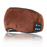 NNEDSZ Brown Bluetooth 5.0 Wireless Sleep Eye Mask - Soft Plush Eye Cover with Built-in Speakers (13 x 16.5 x 6 cm)