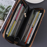NNEDSZ F Elegance Vintage Bohemian Style Wallet with Multi-Compartment Design - Large Capacity Zipper Clutch for Women
