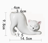 NNEDSZ 2 PCS Pink Cute Cat Ceramic Flower Pot - Decorative Succulent Planter for Home and Office