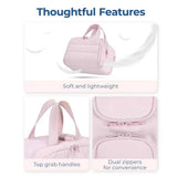 NNEDSZ Pink Waterproof Travel Duffle Bag - Lightweight Multi-Pocket Overnight Bag for Women