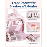 NNEDSZ Beige Waterproof Travel Duffle Bag - Lightweight Multi-Pocket Overnight Bag for Women