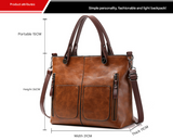NNEDSZ Black Women's Classic PU Leather Tote Bag with Double Handles - Multi-Pocket Shoulder Bag in Black