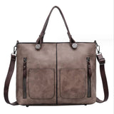 NNEDSZ Flesh Pink Women's Classic PU Leather Tote Bag with Double Handles - Multi-Pocket Shoulder Bag in Black