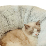 NNEDSZ Rainbow Luxury Plush Cat Bed with Hidden Tunnel - Soft Round Pet Bed for Cats and Small Dogs