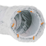 NNEDSZ Rainbow Luxury Plush Cat Bed with Hidden Tunnel - Soft Round Pet Bed for Cats and Small Dogs