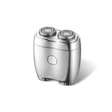 NNEDSZ Silver Portable Twin-Head Electric Shaver - Compact Rechargeable Razor for Men